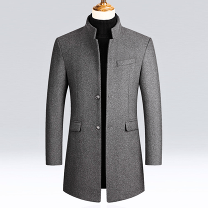 DAAN | Herenjas Slim Fit met Mandarijnkraag en Tijdloze Elegantie voor Koude Dagen