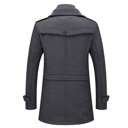 Shelby™ | Elegante Wollen Jas met Hoge Kraag