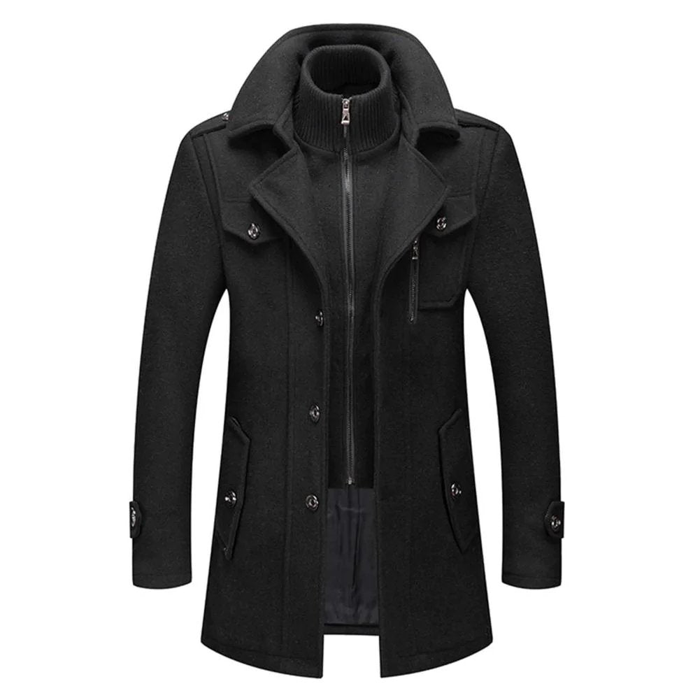 Shelby™ | Elegante Wollen Jas met Hoge Kraag