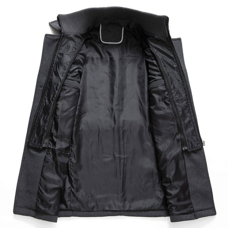 Shelby™ | Elegante Wollen Jas met Hoge Kraag