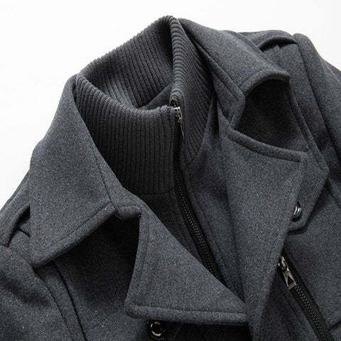 Shelby™ | Elegante Wollen Jas met Hoge Kraag