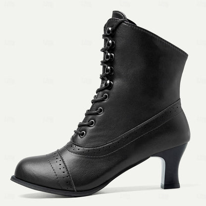 Victoria | Elegante en Comfortabele Halfhoge Laarzen met Veters
