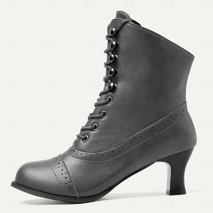 Victoria | Elegante en Comfortabele Halfhoge Laarzen met Veters