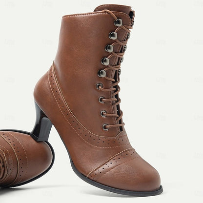 Victoria | Elegante en Comfortabele Halfhoge Laarzen met Veters