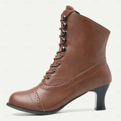 Victoria | Elegante en Comfortabele Halfhoge Laarzen met Veters
